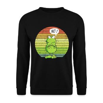 Nö Frosch - Nein - Nö - Einfach Nö - Unisex Pullover - Schwarz - Vorne - Alina (178cm) & Michal (187cm)