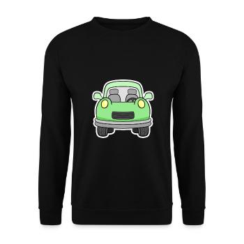 Vue frontale joyeuse de chariot vert - Sweat-shirt Unisexe - noir - Devant - Alina (178cm) & Michal (187cm)