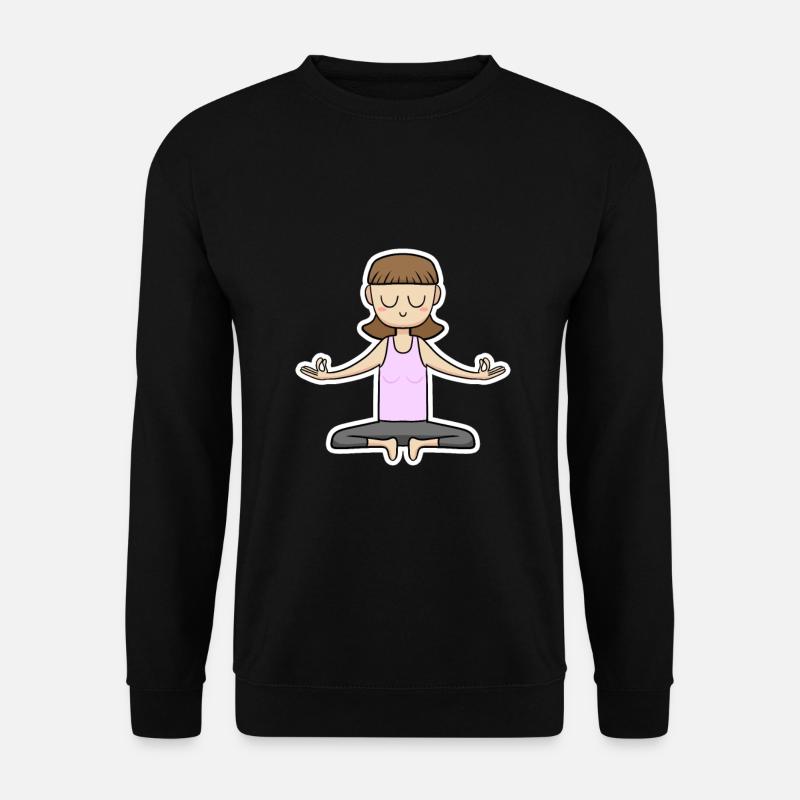 Dessin animé de méditation - Sweat-shirt Unisexe - noir