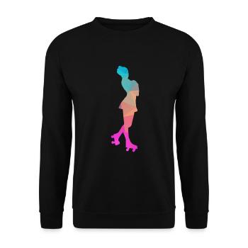Abstrakter Eis- und Rollschuh-Design - Unisex Sweatshirt - black - Front - Alina (178cm) & Michal (187cm)
