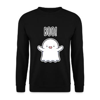Boo Ghost – Doux Fantôme d’Halloween - Sweat-shirt Unisexe - noir - Devant - Alina (178cm) & Michal (187cm)