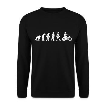 Moped Evolution Moped Moped Driver - Unisex Sweatshirt - black - Front - Alina (178cm) & Michal (187cm)