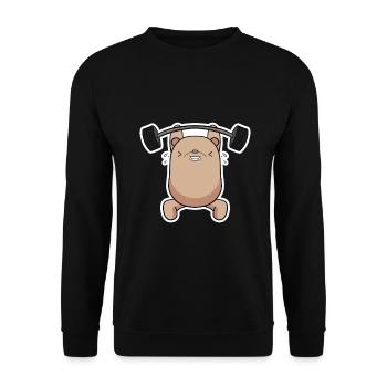 Kraft Bär Athlet - Unisex Pullover - Schwarz - Vorne - Alina (178cm) & Michal (187cm)