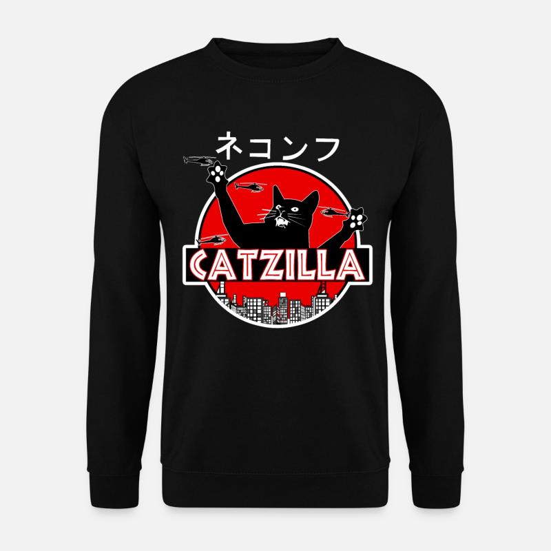 Catzilla Chat - Sweat-shirt Unisexe - noir