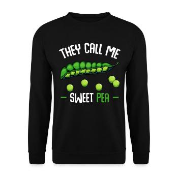 They call me Sweet Pea - Unisex Sweatshirt - black - Front - Alina (178cm) & Michal (187cm)