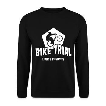 Freedom of Gravity with Bike Bike Trial - Unisex Sweatshirt - black - Front - Alina (178cm) & Michal (187cm)