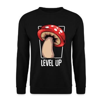 Conception de champignons de niveau supérieur - Sweat-shirt Unisexe - noir - Devant - Alina (178cm) & Michal (187cm)