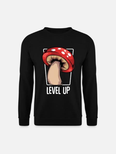 Level Up Pilz Design - Unisex Pullover - Schwarz