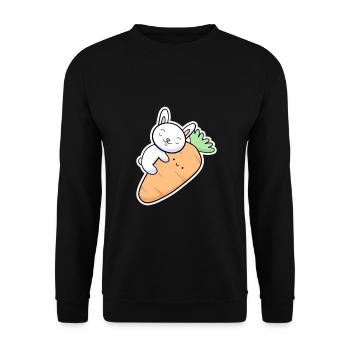 Carrot Rabbit - Unisex Sweatshirt - black - Front - Alina (178cm) & Michal (187cm)