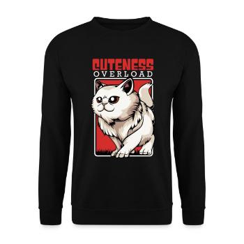 Cats Cuteness Abundance - Unisex Sweatshirt - black - Front - Alina (178cm) & Michal (187cm)