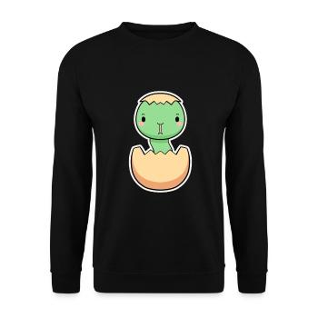 Petit dinosaure fait d’œuf - Sweat-shirt Unisexe - noir - Devant - Alina (178cm) & Michal (187cm)