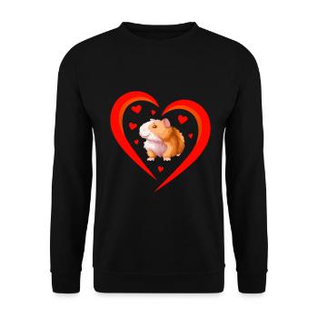 Coeur avec hamster mignon - Sweat-shirt Unisexe - noir - Devant - Alina (178cm) & Michal (187cm)