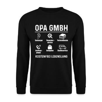Opa Enkelkinder GmbH - Unisex Pullover - Schwarz - Vorne - Alina (178cm) & Michal (187cm)