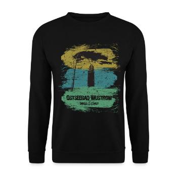 Wustrow Ostsee - DarssCoast - Halbinsel Darss - Unisex Pullover - Schwarz - Vorne - Alina (178cm) & Michal (187cm)