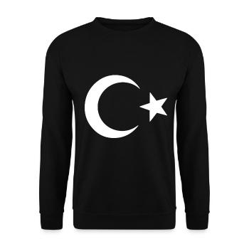 Stolz und Tradition – Türkei Flagge - Unisex Pullover - Schwarz - Vorne - Alina (178cm) & Michal (187cm)