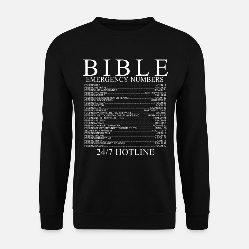 numéros d'urgence de la Bible - Sweat-shirt Unisexe - noir