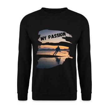 Eishockey Leidenschaft - Unisex Pullover - Schwarz - Vorne - Alina (178cm) & Michal (187cm)