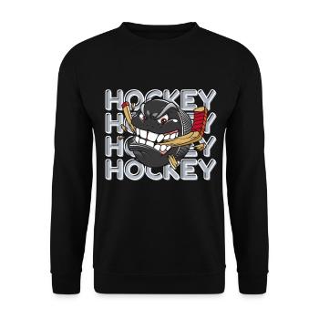 Wild Hockey Puck - Unisex Sweatshirt - black - Front - Alina (178cm) & Michal (187cm)