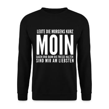 Moin und Klappe halten - Unisex Pullover - Schwarz - Vorne - Alina (178cm) & Michal (187cm)