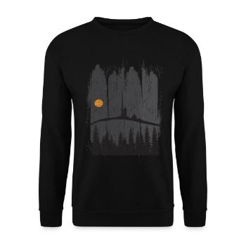 Harz Style - Brocken Forest Hiking Gift - Unisex Sweatshirt - black - Front - Alina (178cm) & Michal (187cm)