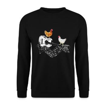 Cadeau pour un musicien guitariste porte-poulet - Sweat-shirt Unisexe - noir - Devant - Alina (178cm) & Michal (187cm)