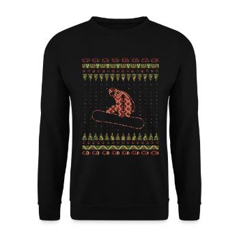 Snowboarder Snowboard Winter Weihnachten - Unisex Pullover - Schwarz - Vorne - Alina (178cm) & Michal (187cm)