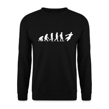 Handball Evolution Handballer lustig Geschenk - Unisex Pullover - Schwarz - Vorne - Alina (178cm) & Michal (187cm)