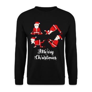 Yoga Christmas Fitness - Unisex Sweatshirt - black - Front - Alina (178cm) & Michal (187cm)