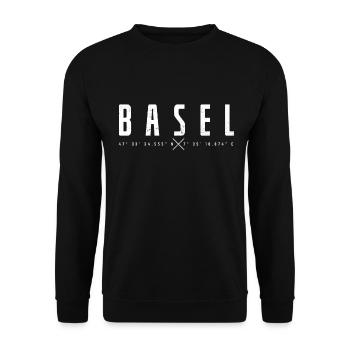 Basel, Switzerland - Unisex Sweatshirt - black - Front - Alina (178cm) & Michal (187cm)