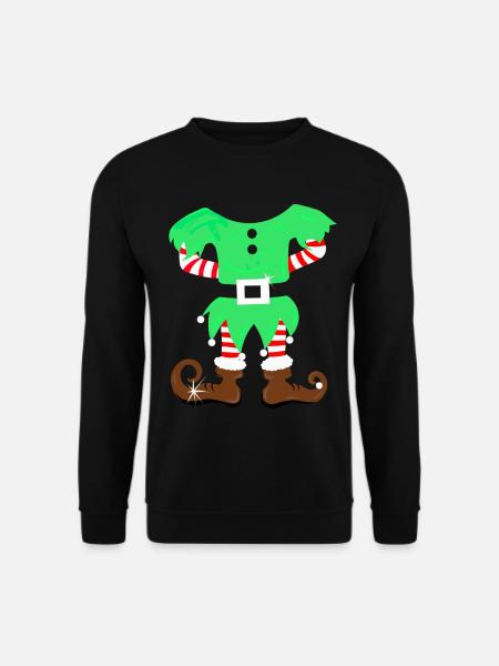 Weihnachtself Kostüm Elf - Wichtel Anzug - Unisex Pullover - Schwarz