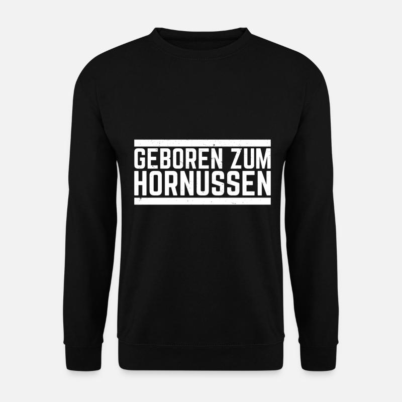 Geboren Zum Hornussen Typo - Unisex Pullover - Schwarz