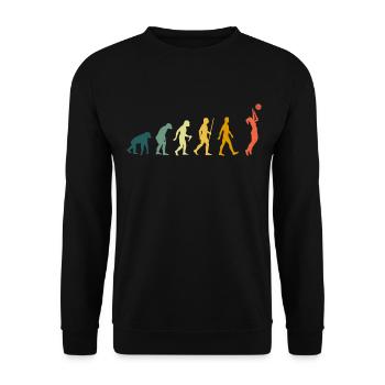 Volleyball Evolution Volleyballerin Retro - Unisex Pullover - Schwarz - Vorne - Alina (178cm) & Michal (187cm)