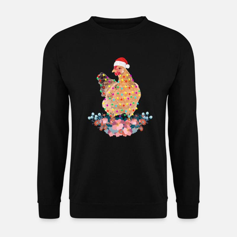 Hühnchen Frohe Weihnachten - Unisex Pullover - Schwarz