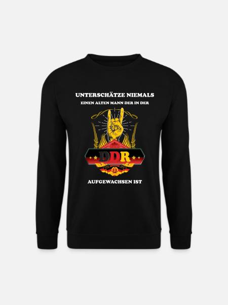 Unterschätze nie einen alten Mann Ossi DDR - Unisex Pullover - Schwarz