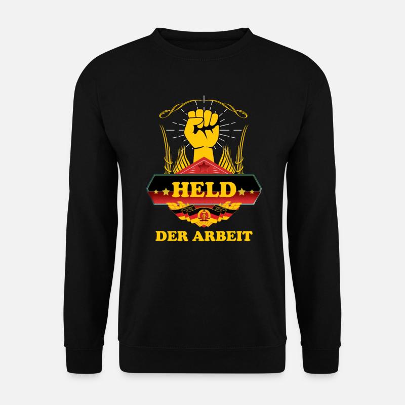 Held Der Arbeit - DDR Symbol Hammer und Zirkel - Unisex Pullover - Schwarz
