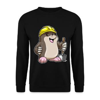 Mole Miner Shovel Mining - Unisex Sweatshirt - black - Front - Alina (178cm) & Michal (187cm)