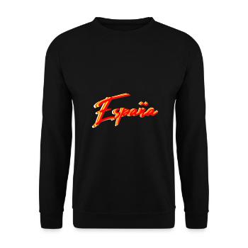 España Neon Schriftzug - Unisex Pullover - Schwarz - Vorne - Alina (178cm) & Michal (187cm)