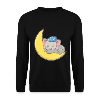 Elephant Moon - Unisex Sweatshirt - black - Front - Alina (178cm) & Michal (187cm)