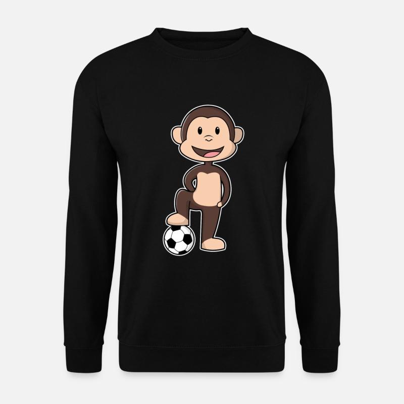 Affe Fußballspieler Fußball - Unisex Pullover - Schwarz