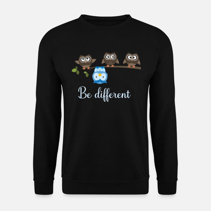 Be Different Eule - Unisex Pullover - Schwarz