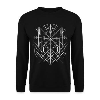 Vegvisir Runic Compass Celts Viking Web Wyrd - Unisex Sweatshirt - black - Front - Alina (178cm) & Michal (187cm)