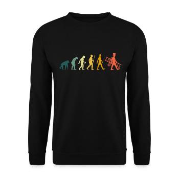 Ramoneur évolution rétro ramoneur profession - Sweat-shirt Unisexe - noir - Devant - Alina (178cm) & Michal (187cm)