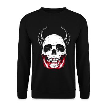 Crâne d'horreur squelette de vampire - Sweat-shirt Unisexe - noir - Devant - Alina (178cm) & Michal (187cm)