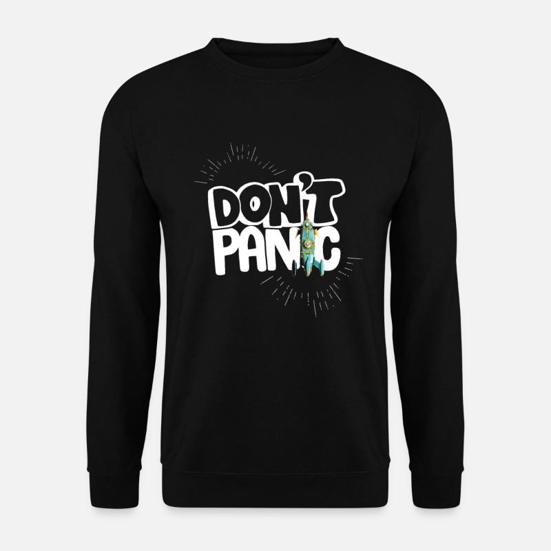 keine angst panik spruch comic rakete Humor Helfer - Unisex Pullover - Schwarz