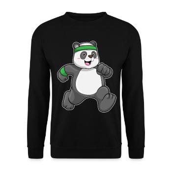 Panda Jogger Joggen Sport - Unisex Pullover - Schwarz - Vorne - Alina (178cm) & Michal (187cm)