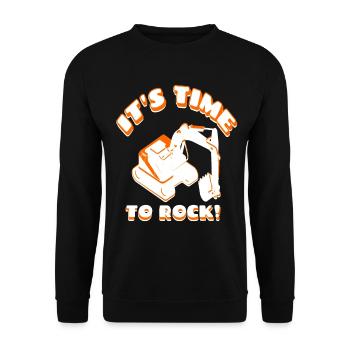 Conducteur de pelle, il est temps de travailler - Sweat-shirt Unisexe - noir - Devant - Alina (178cm) & Michal (187cm)