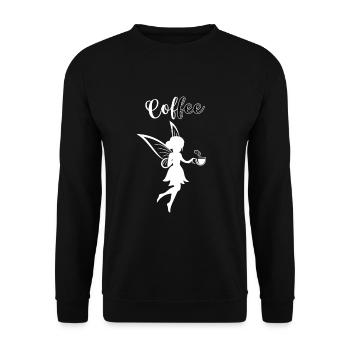 Coffee Fairy Silhouette Coffee Coffee Fairy Drink - Unisex Sweatshirt - black - Front - Alina (178cm) & Michal (187cm)