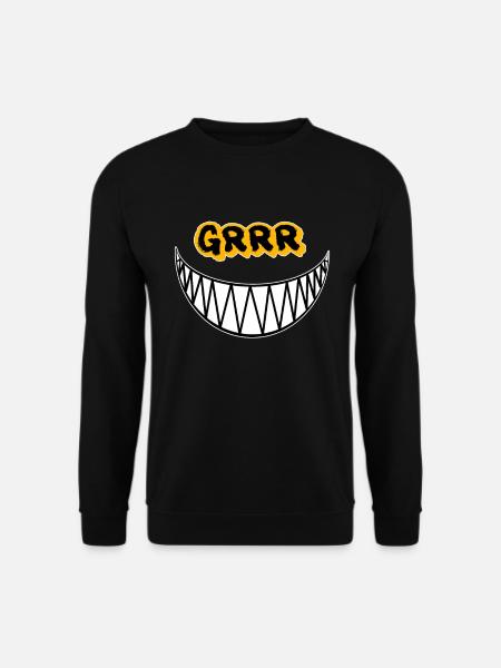 Grrr Monstergrin mit Zähnen - Unisex Pullover - Schwarz