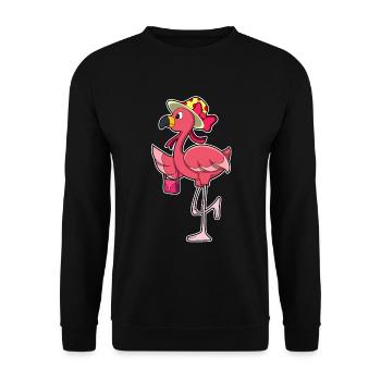 Flamingo Handtasche  - Unisex Pullover - Schwarz - Vorne - Alina (178cm) & Michal (187cm)
