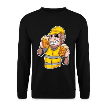 Cadeau drôle de bière de singe de chantier de construction - Sweat-shirt Unisexe - noir - Devant - Alina (178cm) & Michal (187cm)
